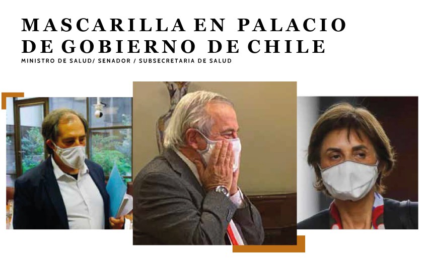 Face masks inside Chile's Government Palace